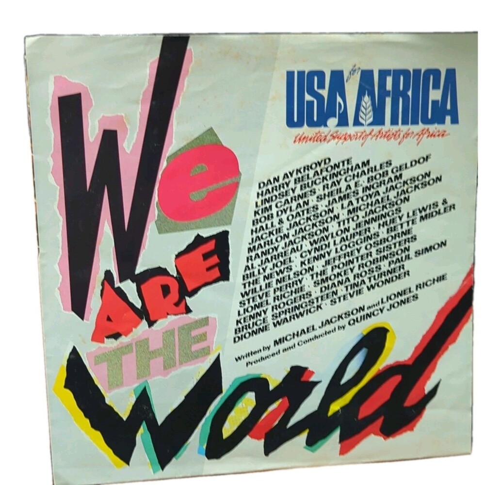 USA for Africa "We Are the World" Original Vinyl Record Single - sleeve only